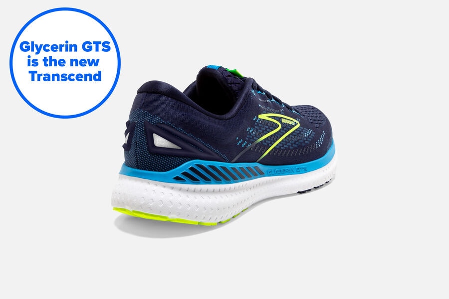 Brooks Glycerin GTS 19 Road Running Shoes Mens - Navy/Blue - PZTBW-8157